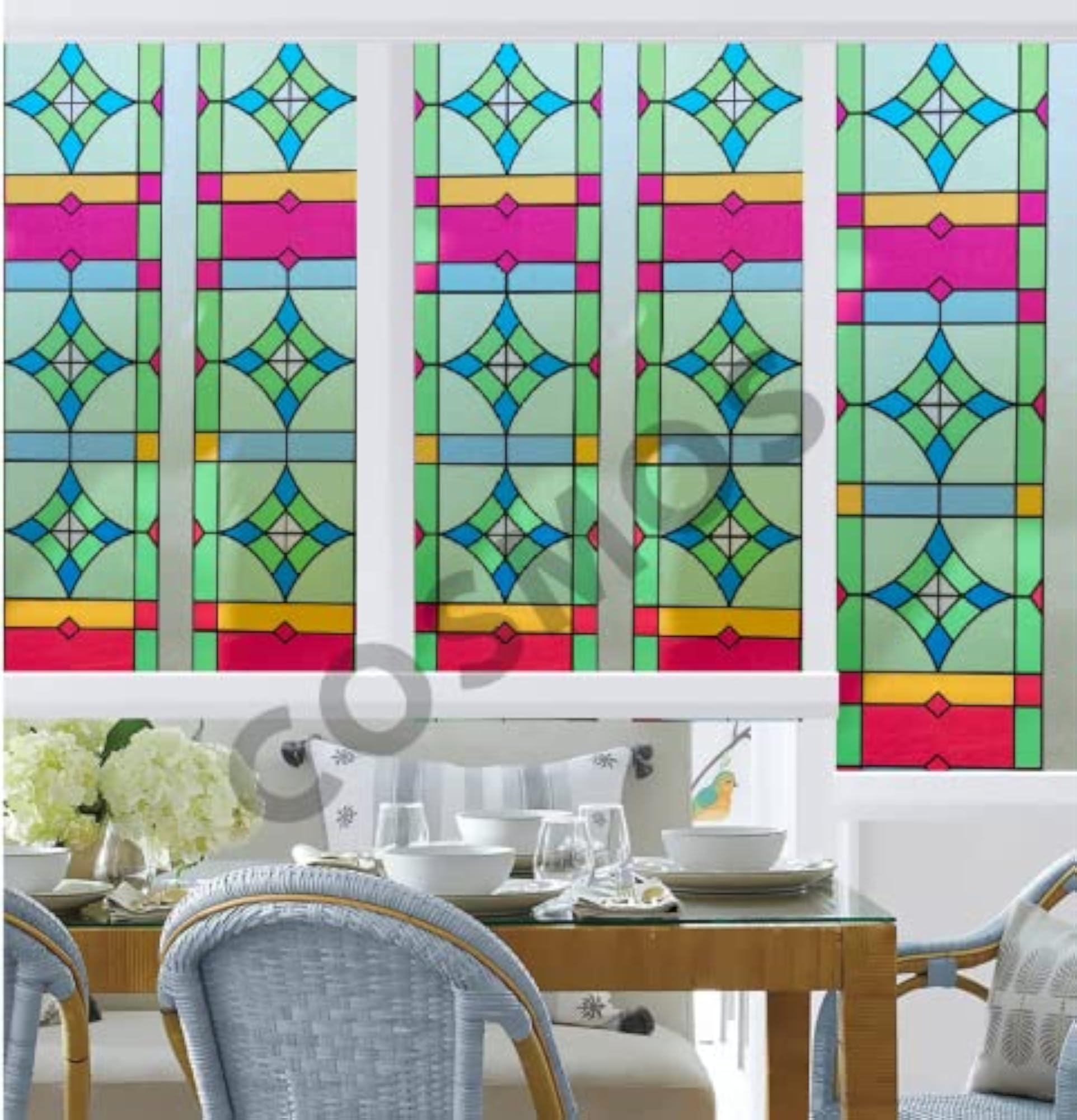 Decorative Window Privacy Film Stained Glass Window Sticker